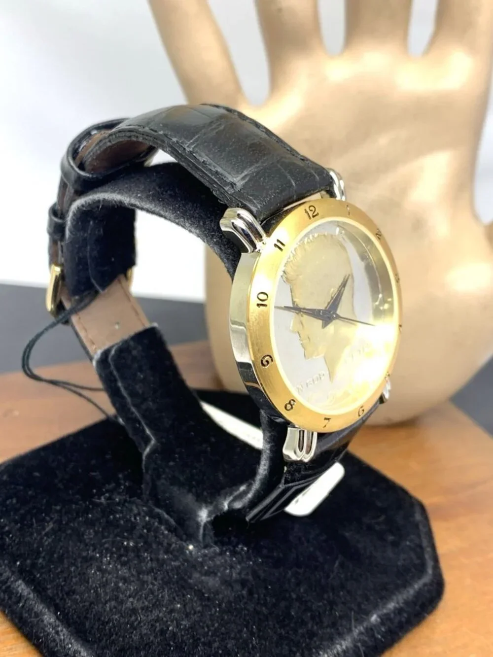 Brittania Men's Watch Vintage Liberty Kennedy USA Silver Coin Quartz Black Strap